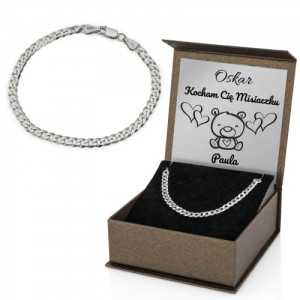 Bransoletka męska srebrna (pr.925) - Dla Misiaczka