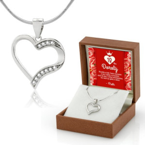 Naszyjnik srebrny serduszko z cyrkoniami pr. 925 - Niech się spełni