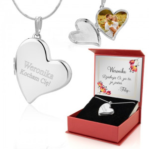 Sekretnik srebrny ze zdjęciem i grawerem - Za to, że jesteś