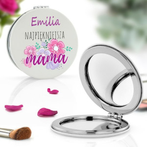 Lusterko kompaktowe z nadrukiem - Najpiękniejsza Mama