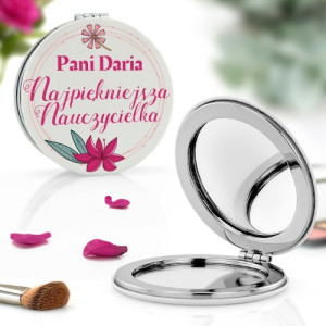 Lusterko kompaktowe z nadrukiem - Najpiękniejsza Nauczycielka