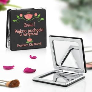 Lusterko kieszonkowe z nadrukiem - Piękno pochodzi z wnętrza