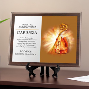 Dyplom drewniany z życzeniami - W dniu Bierzmowania