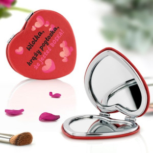 Lusterko Serce z nadrukiem - Jesteś boska!