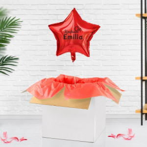 Balon Gwiazda z helem i nadrukiem imienia - Kocham Cię