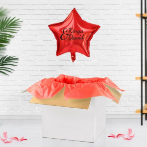 Balon z helem i nadrukiem imion - Czerwona Gwiazda