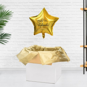 Balon z helem i życzeniami dla Pary Młodej - Mrs & Mr