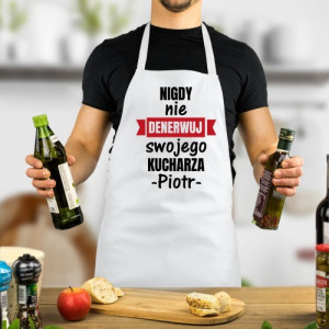 Fartuch kuchenny z imieniem - Kucharza nie denerwuj