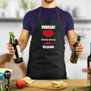 Fartuch kuchenny z nadrukiem imienia - Dzisiaj gotuję ja