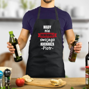 Fartuch kuchenny z nadrukiem imienia - Ostrożnie z kucharzem
