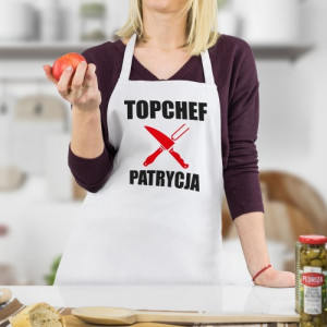 Fartuch kuchenny dla niej z imieniem - Istny Topchef
