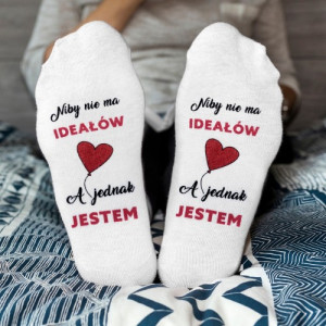 Śmieszne skarpetki damskie - Nie ma ideałów