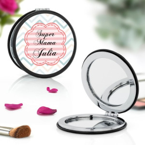 Lusterko kompaktowe z nadrukiem - Mama jest super