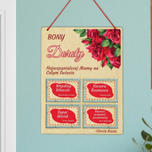 Bony drewniane z nadrukiem - Najwspanialsza mama na świecie