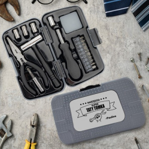 Zestaw narzędzi w skrzynce (19 el.) z grawerem dla taty - Super Tata
