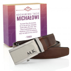 Pasek skórzany męski Betlewski z grawerem dla taty - Wielkie wsparcie