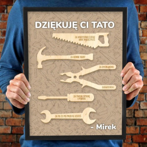 Podziękowanie w ramce (30x40) z grawerem - Podziękowania dla Taty