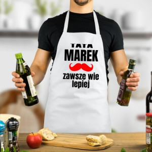 Fartuch kuchenny z imieniem - Tata wie lepiej