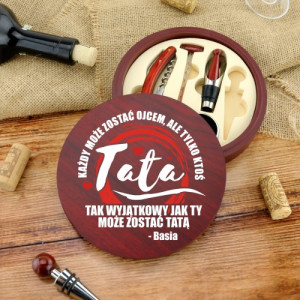 Akcesoria do wina z nadrukiem dla taty - Tata Wyjątkowy
