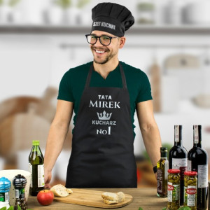 Fartuch i czapka kucharza z nadrukiem dla taty - Tata Kucharz