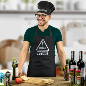 Fartuch i czapka kucharza z nadrukiem dla taty - Tata Szef Kuchni