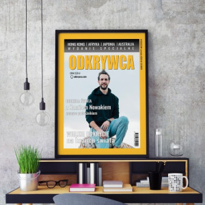 Okładka z magazynu (30x40 cm) ze zdjęciem dla niego - Odkrywca