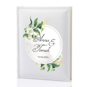 Album na zdjęcia ślubne z nadrukiem - Biała róża