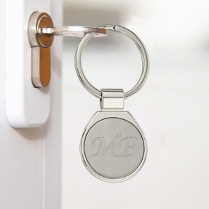 Brelok metalowy kółko z grawerem - Zawsze wracaj do mnie