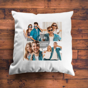 Poduszka dekoracyjna z nadrukiem zdjęcia dla chłopaka - Na zawsze razem