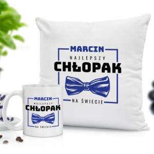 Poduszka i kubek z nadrukiem - Najlepszy chłopak