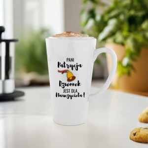 Kubek latte z nadrukiem dla nauczyciela - Dzwonek jest dla nauczyciela