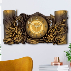 Zegar ścienny skórzany na 50 rocznicę z dedykacją - Złote gody