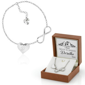 Srebrna bransoletka z grawerem na 40 urodziny dla niej - Infinity
