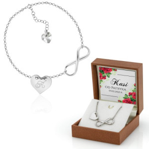 Bransoletka z grawerem srebrna dla niej - Symbol nieskończoności