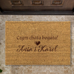 Wycieraczka z grawerem - Czym chata bogata