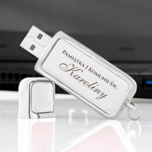 Pendrive z grawerem na I Komunię Św. (32 GB)  - Biały