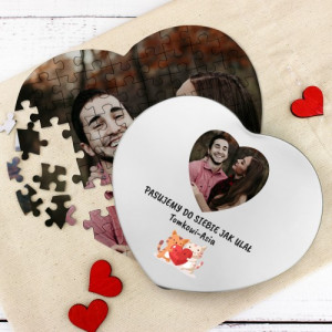 Foto puzzle ze zdjęciem dla zakochanych 75 elementów - Pasujemy jak ulał