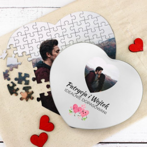 Puzzle w kształcie serca z personalizacją - Idealnie dopasowani