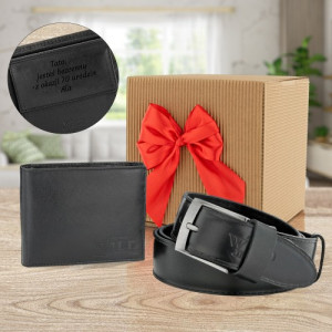 Portfel z grawerem i pasek na 70 urodziny dla taty - Kochanemu tacie