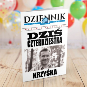 Kartka z życzeniami na 40 urodziny dla niego - Dziennik