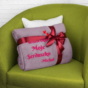 Koc 200x220 z personalizacją dla ukochanej - Moje serduszko