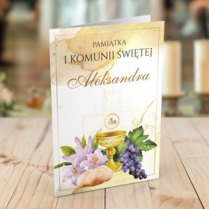 Kartka na I Komunię Św. dla chłopca - Pamiątka