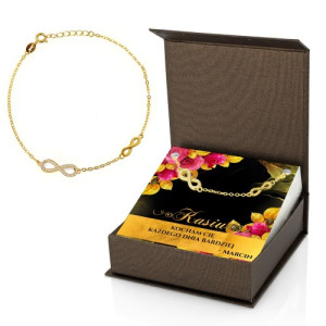 Bransoletka nieskończoność z personalizacją - Kocham Cię