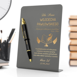 Długopis Parker z dedykacją na postumencie dla wychowawcy - Książka