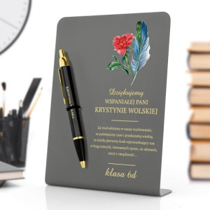 Długopis Parker z dedykacją na postumencie dla wychowawcy - Kwiat