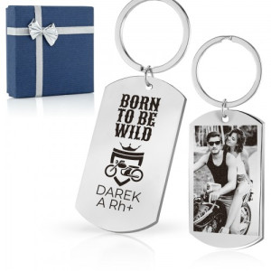 Nieśmiertelnik brelok dla motocyklisty z grawerem zdjęcia - Motocykl