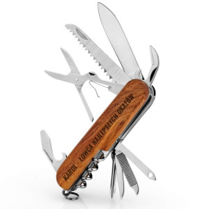 Scyzoryk wielofunkcyjny z grawerem - Łowca najlepszych okazów