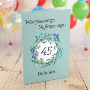 Kartka na 45 urodziny dla niej - Motyle