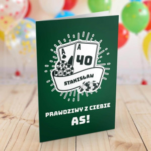 Kartka na 40 urodziny dla niego - As