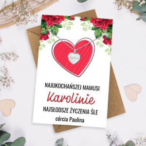 Sekretnik srebrny ze zdjęciem z dedykacją dla Mamy - Najsłodsze życzenia